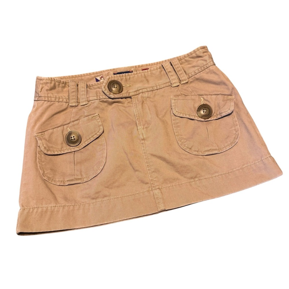 Vintage Y2K American Eagle micro mini skirt Tan Cargo Mini Skirt size 4